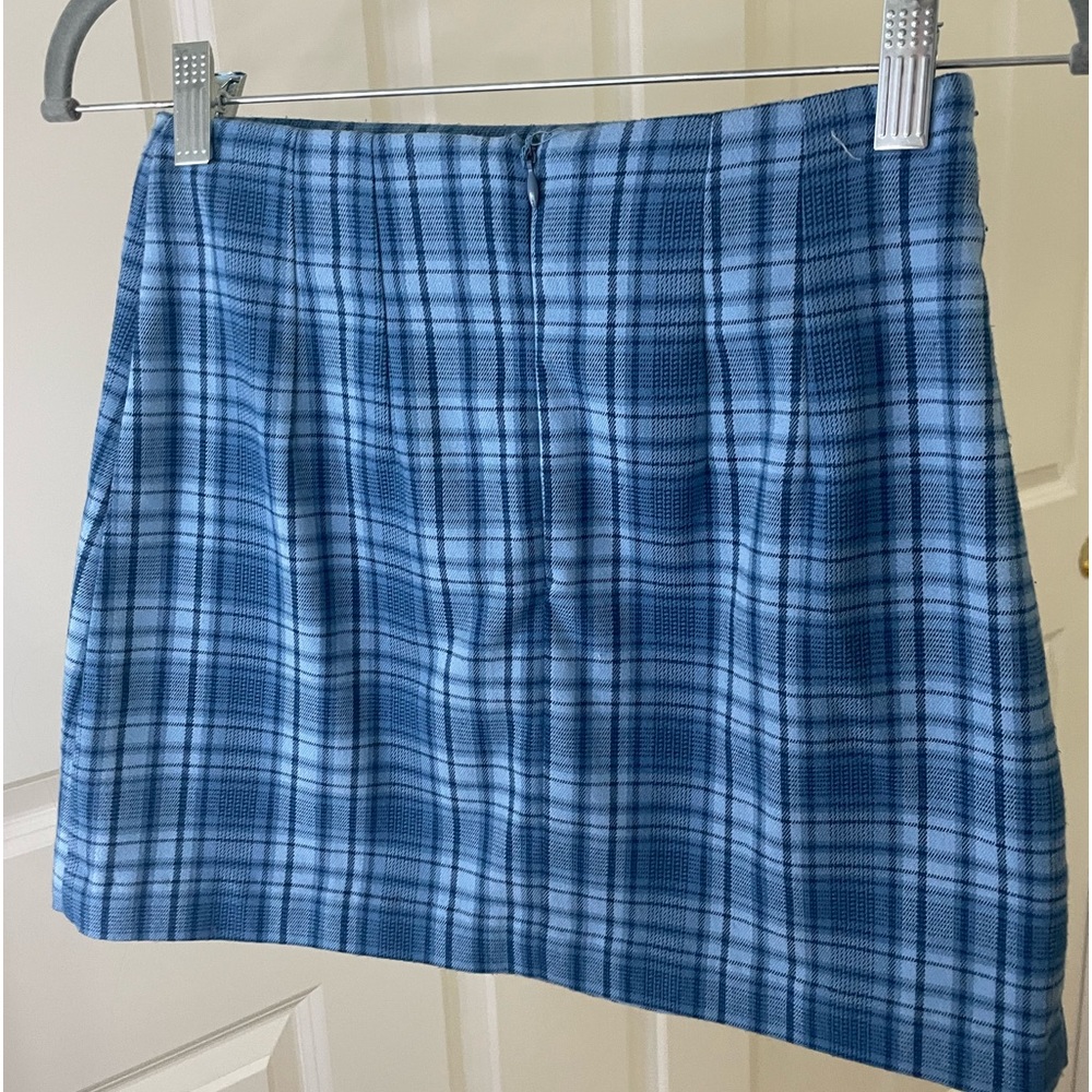 Brandy Melville blue plaid skirt